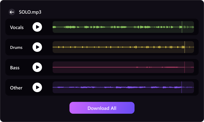 Preview and Download Stems