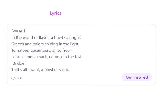 Lyrics to Song Generator